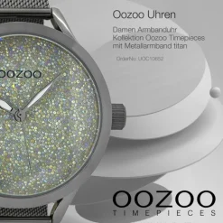 Oozoo Damen Armbanduhr Timepieces Analog Metall titan dunkelgrau UOC10652