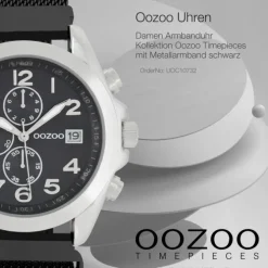 Oozoo Damen Armbanduhr Timepieces Analog Metall schwarz UOC10732