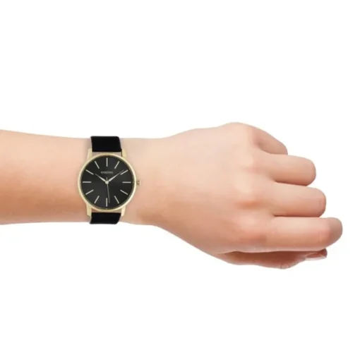 Oozoo Damen Armbanduhr Timepieces Analog Leder schwarz UOC10839