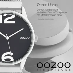 Oozoo Damen Armbanduhr Timepieces Analog Metall silber UOC10866