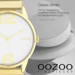 Oozoo Damen Armbanduhr Timepieces Analog Metall gold UOC10867