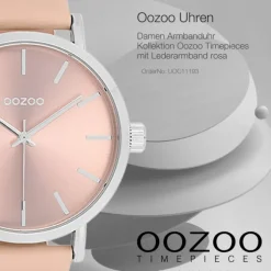 Oozoo Damen Armbanduhr Timepieces Analog Leder rosa UOC11193