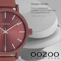 Oozoo Damen Armbanduhr Timepieces Analog Leder altrosa UOC11195