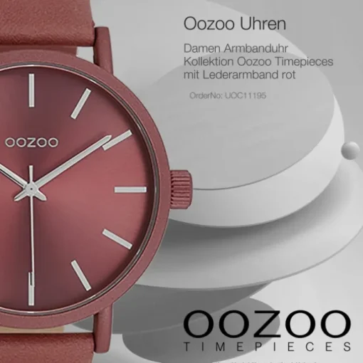 Oozoo Damen Armbanduhr Timepieces Analog Leder altrosa UOC11195
