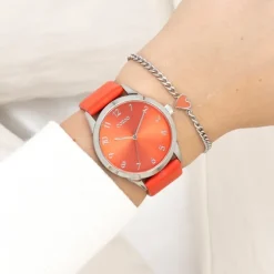 Oozoo Damen Armbanduhr Timepieces Analog Leder orange UOC11326