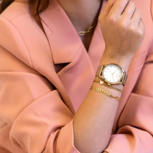 Oozoo Damen Armbanduhr Timepieces Analog Metall gold UOC11322