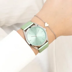 Oozoo Damen Armbanduhr Timepieces Analog Leder mintgrün UOC11336