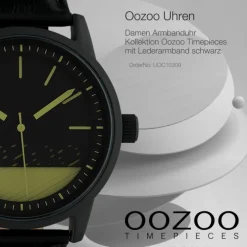 Oozoo Damen Armbanduhr Timepieces Analog Leder schwarz UOC10309