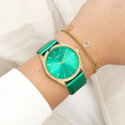 Oozoo Damen Armbanduhr Timepieces Analog Leder aquagrün UOC11339