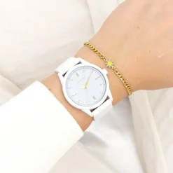 Oozoo Damen Armbanduhr Timepieces Analog Leder weiß UOC11354