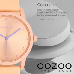 Oozoo Damen Armbanduhr Timepieces Analog Leder orange UOC11075