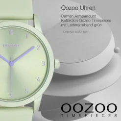 Oozoo Damen Armbanduhr Timepieces Analog Leder grün UOC11077
