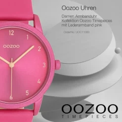 Oozoo Damen Armbanduhr Timepieces Analog Leder pink UOC11080