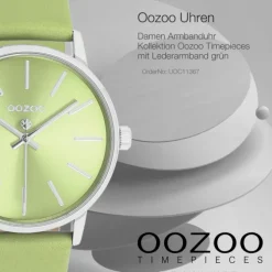 Oozoo Damen Armbanduhr Timepieces Analog Leder grün UOC11367