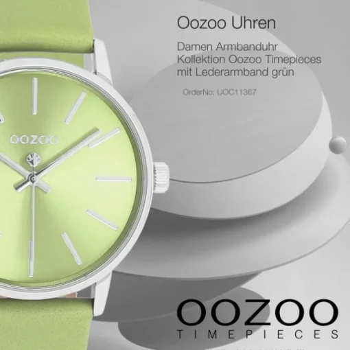 Oozoo Damen Armbanduhr Timepieces Analog Leder grün UOC11367