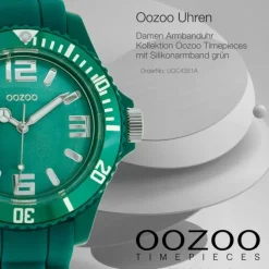 Oozoo Damen Armbanduhr Timepieces Analog Silikon grün UOC4351A