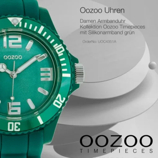 Oozoo Damen Armbanduhr Timepieces Analog Silikon grün UOC4351A