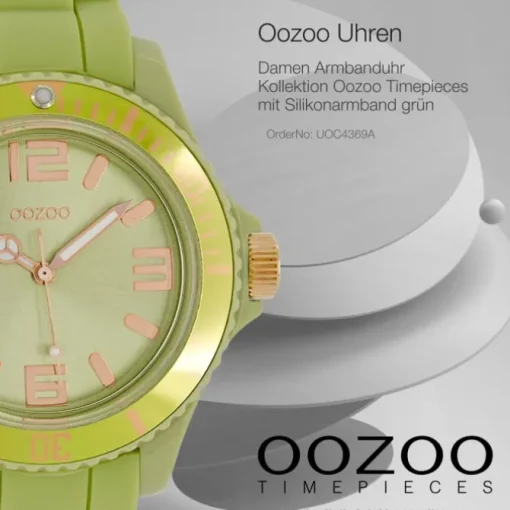 Oozoo Damen Armbanduhr Timepieces Analog Silikon grün UOC4369A