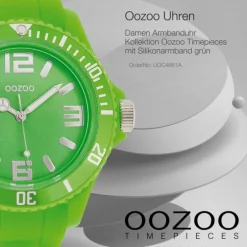 Oozoo Damen Armbanduhr Timepieces Analog Silikon grün UOC4661A