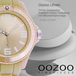 Oozoo Damen Armbanduhr Timepieces Analog Silikon beige UOC4662A