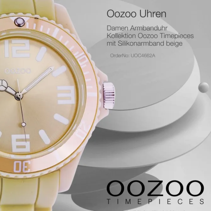 Oozoo Damen Armbanduhr Timepieces Analog Silikon beige UOC4662A