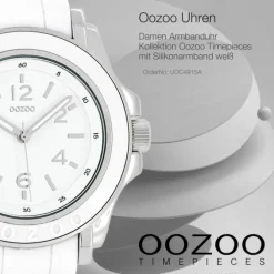 Oozoo Damen Armbanduhr Timepieces Analog Silikon weiß UOC4915A