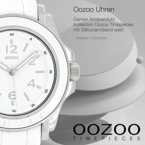 Oozoo Damen Armbanduhr Timepieces Analog Silikon weiß UOC4915A
