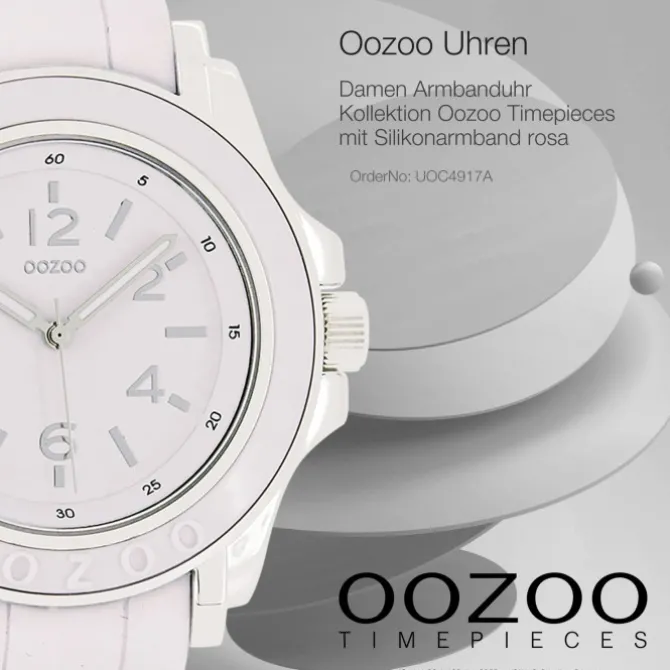 Oozoo Damen Armbanduhr Timepieces Analog Silikon rosa UOC4917A