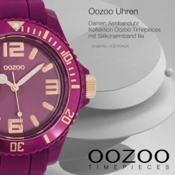 Oozoo Damen Armbanduhr Timepieces Analog Silikon lila UOC5045A