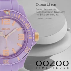 Oozoo Damen Armbanduhr Timepieces Analog Silikon lila UOC5056A