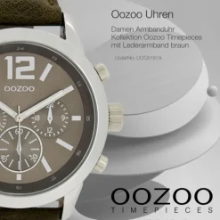 Oozoo Damen Armbanduhr Timepieces Analog Leder braun UOC6181A