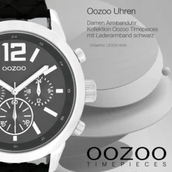 Oozoo Damen Armbanduhr Timepieces Analog Leder schwarz UOC6184A