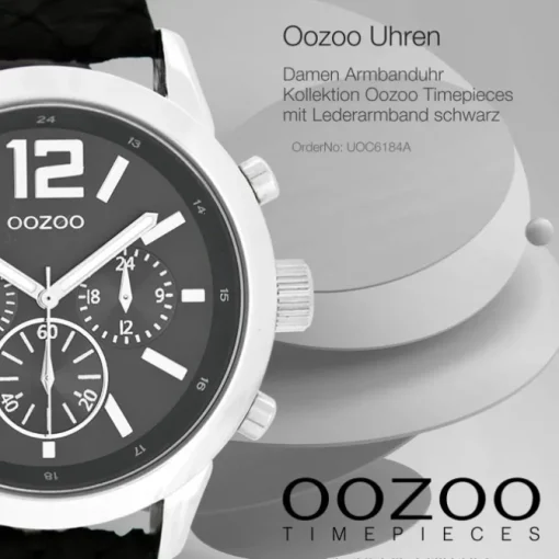 Oozoo Damen Armbanduhr Timepieces Analog Leder schwarz UOC6184A