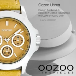 Oozoo Damen Armbanduhr Timepieces Analog Leder gelb UOC6185A
