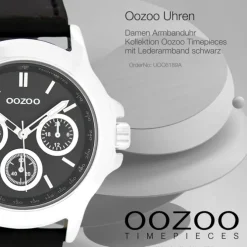 Oozoo Damen Armbanduhr Timepieces Analog Leder schwarz UOC6189A