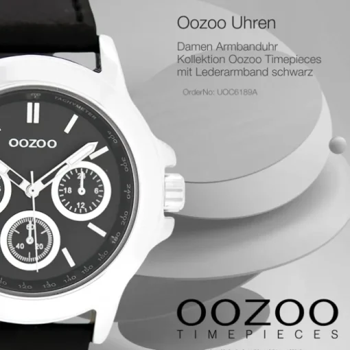 Oozoo Damen Armbanduhr Timepieces Analog Leder schwarz UOC6189A