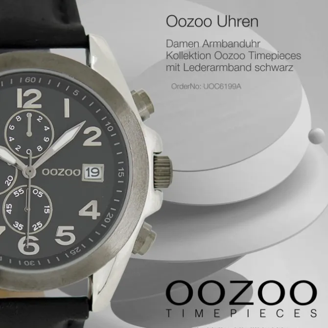 Oozoo Damen Armbanduhr Timepieces Analog Leder schwarz UOC6199A