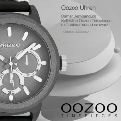 Oozoo Damen Armbanduhr Timepieces Analog Leder schwarz UOC6209A