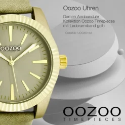 Oozoo Damen Armbanduhr Timepieces Analog Leder gelb UOC6515A