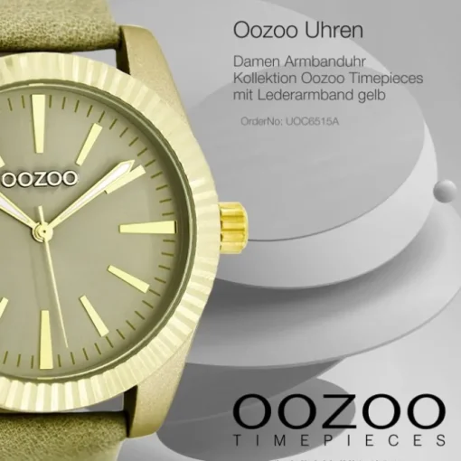 Oozoo Damen Armbanduhr Timepieces Analog Leder gelb UOC6515A