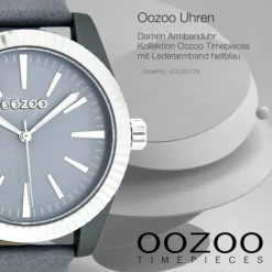 Oozoo Damen Armbanduhr Timepieces Analog Leder hellblau UOC6517A