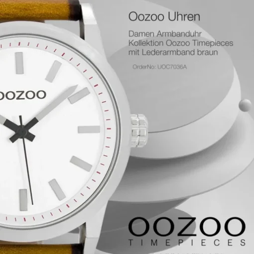 Oozoo Damen Armbanduhr Timepieces Analog Leder braun UOC7036A