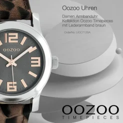 Oozoo Damen Armbanduhr Timepieces Analog Leder braun UOC7129A