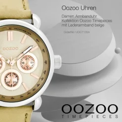 Oozoo Damen Armbanduhr Timepieces Analog Leder beige UOC7135A