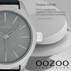 Oozoo Damen Armbanduhr Timepieces Analog Leder dunkelblau UOC7426A