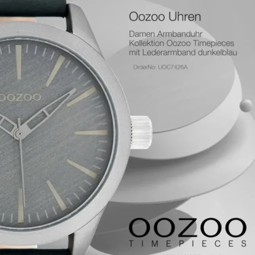 Oozoo Damen Armbanduhr Timepieces Analog Leder dunkelblau UOC7426A