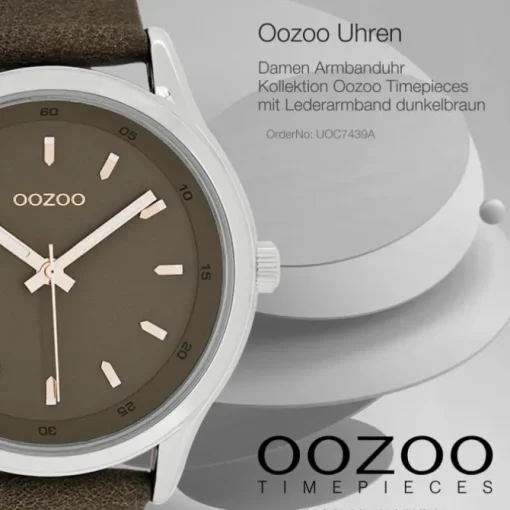 Oozoo Damen Armbanduhr Timepieces Analog Leder dunkelbraun UOC7439A
