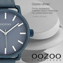 Oozoo Damen Armbanduhr Timepieces Analog Leder blau UOC8313A