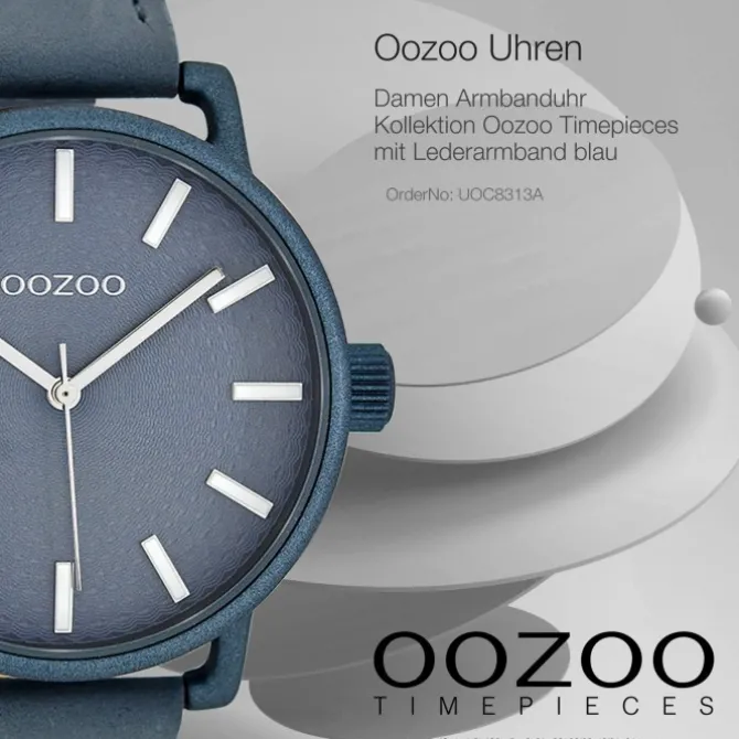Oozoo Damen Armbanduhr Timepieces Analog Leder blau UOC8313A