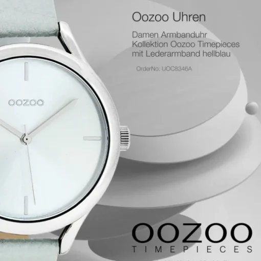 Oozoo Damen Armbanduhr Timepieces Analog Leder hellblau UOC8346A